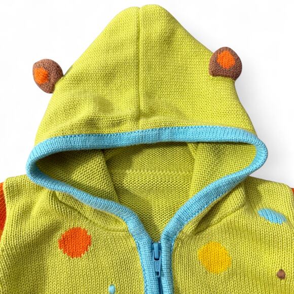 Joobles Fair Indigo Organic Cotton Huggy Bear Hooded Zipper Sweater Baby 12-18M‎ - Picture 3 of 9